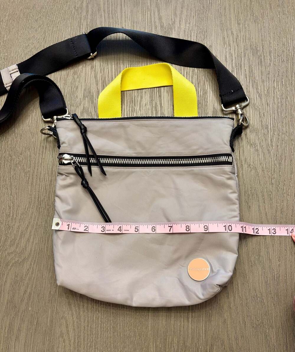 shortyLOVE Amuse Medium Crossbody Bag in Grey with Yellow Handle - Picture 5 of 9